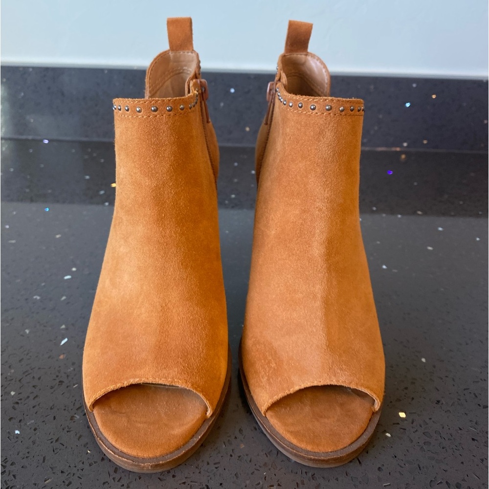 Lucky Brand suede peep-toe bootie